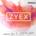 D'Addario Zyex Composite Violin String Set 4/4 Med #DZ310A44M